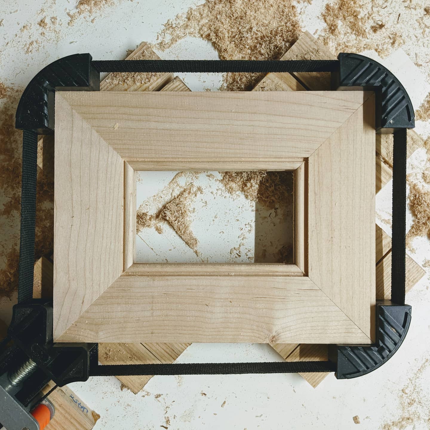 October 24th, 2020: Dry fitting a shaker style drawer face with a ⅛ inch bead detail around the inside. This piece will have an MDF panel inset into the center once completed. Then it's ready for install!